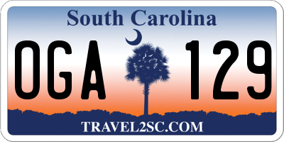 SC license plate OGA129