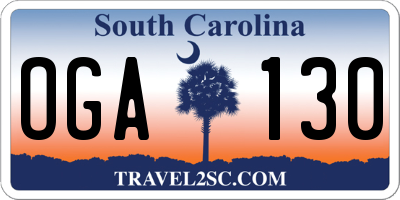 SC license plate OGA130