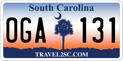 SC license plate OGA131
