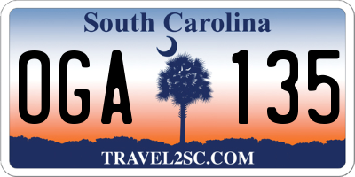SC license plate OGA135