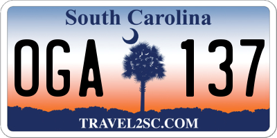SC license plate OGA137
