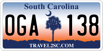 SC license plate OGA138
