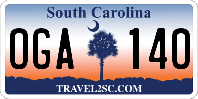 SC license plate OGA140