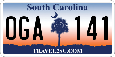 SC license plate OGA141
