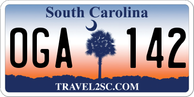 SC license plate OGA142