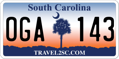 SC license plate OGA143
