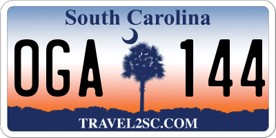 SC license plate OGA144