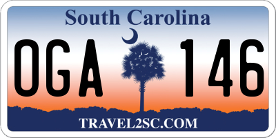 SC license plate OGA146
