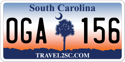SC license plate OGA156