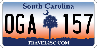 SC license plate OGA157