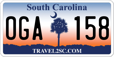 SC license plate OGA158