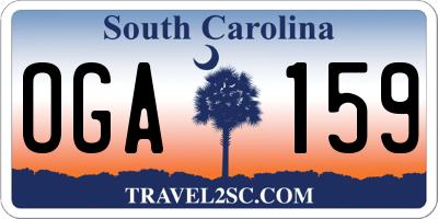 SC license plate OGA159