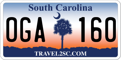 SC license plate OGA160