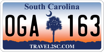 SC license plate OGA163