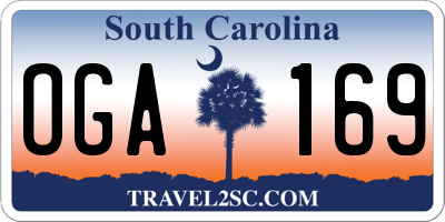 SC license plate OGA169