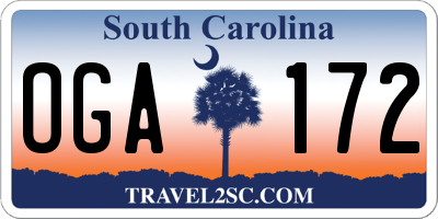 SC license plate OGA172