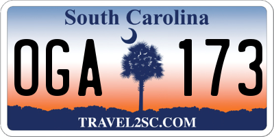 SC license plate OGA173