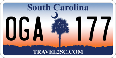 SC license plate OGA177