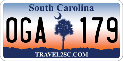 SC license plate OGA179
