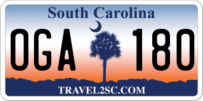 SC license plate OGA180