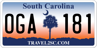 SC license plate OGA181