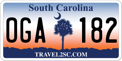 SC license plate OGA182