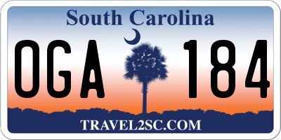 SC license plate OGA184