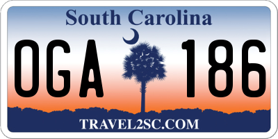 SC license plate OGA186