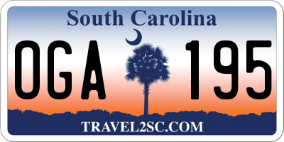 SC license plate OGA195