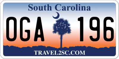 SC license plate OGA196