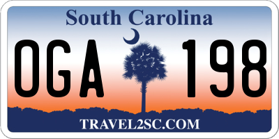 SC license plate OGA198