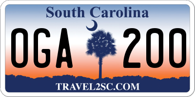 SC license plate OGA200
