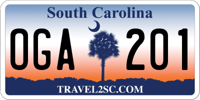 SC license plate OGA201