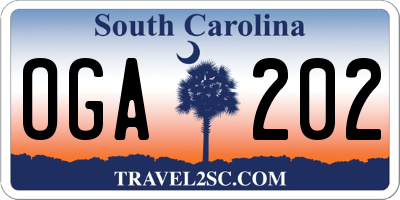 SC license plate OGA202