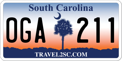 SC license plate OGA211