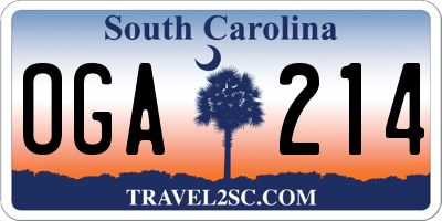 SC license plate OGA214