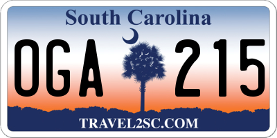 SC license plate OGA215