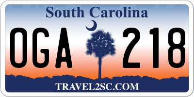 SC license plate OGA218