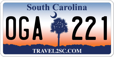 SC license plate OGA221