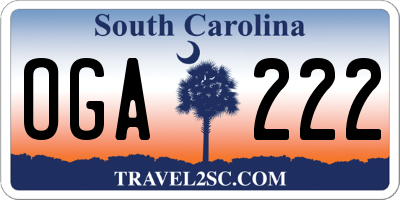 SC license plate OGA222