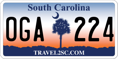 SC license plate OGA224