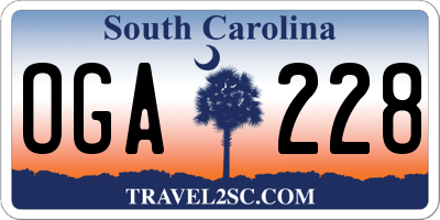 SC license plate OGA228
