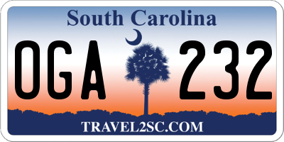 SC license plate OGA232