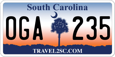 SC license plate OGA235
