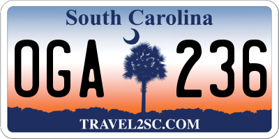 SC license plate OGA236