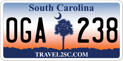 SC license plate OGA238
