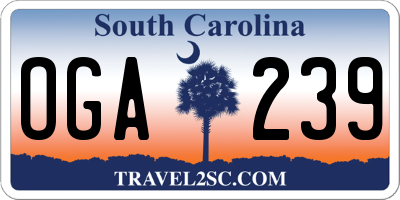 SC license plate OGA239