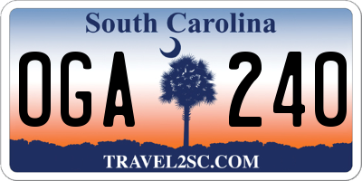 SC license plate OGA240