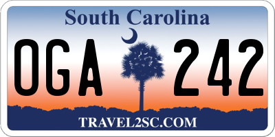 SC license plate OGA242
