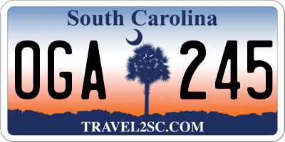 SC license plate OGA245